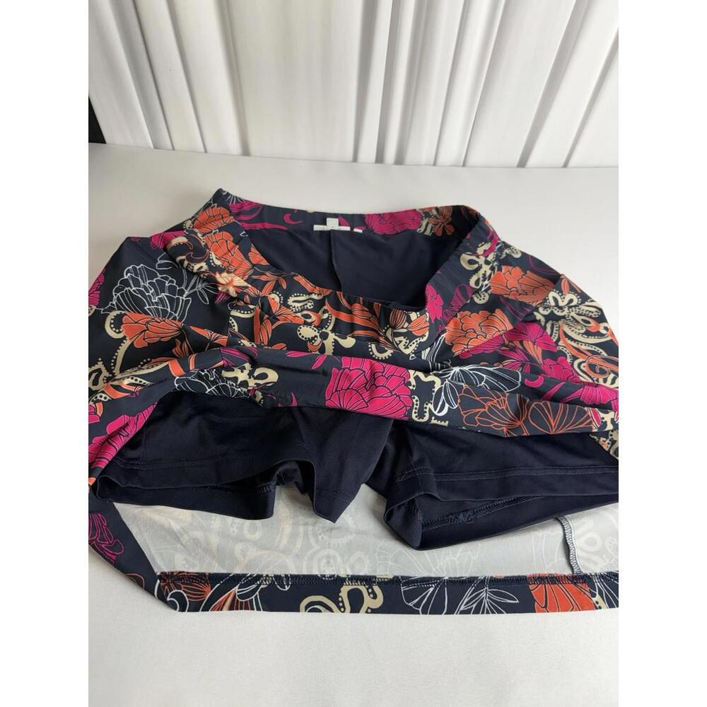 Chicos Size 3 L 16 Athletic Skort Floral Print Pickleball Tennis  deep Pockets